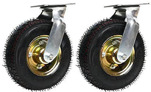 Rollen Für Industrierollen 2 Stück Bockrolle / Lenkrolle Geräuschlose Luftreifen Doppeltes Kugellager 6/8/10 Zoll Schwerlast Räder Für Plattformwagen Transportwagen, Rubber Caster Wheel ( Color : Swiv