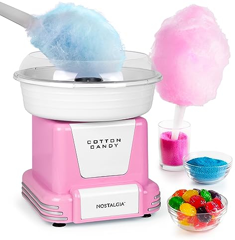 Nostalgia NRPCM85PK Retro Cotton Candy Machine Maker, Pink