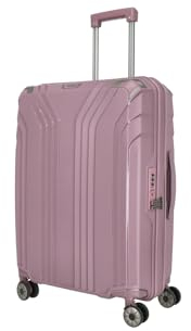 Travelite 4-Rad Hartschalen Koffer mittel mit recyceltem Innenfutter, Gepäck Serie ELVAA: Stylischer Trolley mit Dehnfalte, Schutzecken + TSA Schloss, 66 cm, 72-77 Liter