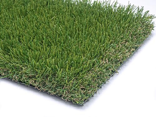 Gazon synthetique AUGUSTE. 40 mm. Rouleau 2 x 5 m. 10 m2. Haute qualité. Gazon doux et resistant. Très haute densité et confortable. Pour jardins et terrasses Vert