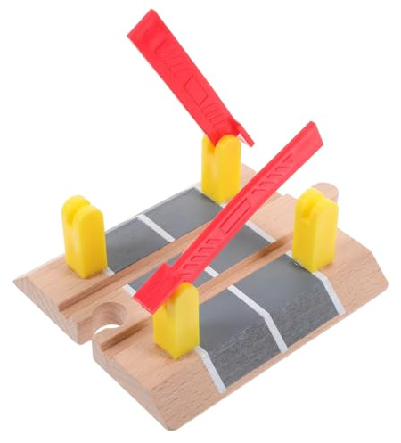 Abaodam Diy Railing Barrier Model Wooden Train Track Accessories Funny Railing Barrier Plaything Intersection Roadblock Scene Educational Toy Train Accessories
