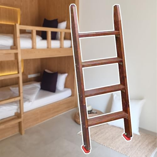 Scaletta a Castello per Letto Singolo in Legno di Pino con Poggiapiedi in Gomma,Scala per Adulti per Carichi Pesanti,Carico 220 kg/440 libbre,Scale di Ricambio per Magazzino/Armadi (Colore: 125 c
