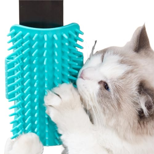 Massageecke für Katzen,Weicher Katzen Bürste, Self Groomer für Katzens,Katzes Liebt Eckbürste, Massage Ecke Katzess Bürste,Katzenbürste Wand Ecke,Zum Massagen Kitzeln Fell Entfernen