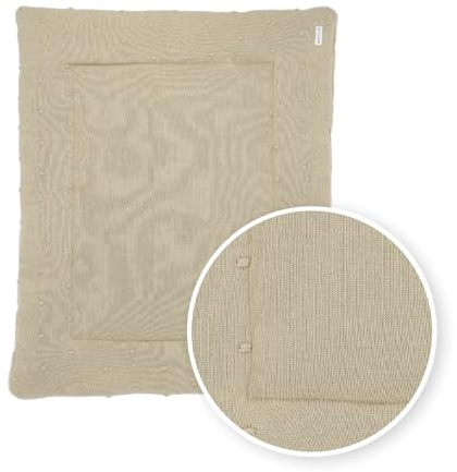 Meyco Baby Laufgittereinlage gestrickt fleece - Größe 77x97cm - 100% Baumwolle obenseite - Oeko Tex zertifiziert - Krabbeldecke & Spielmatte - super weich - waschbar - Sand