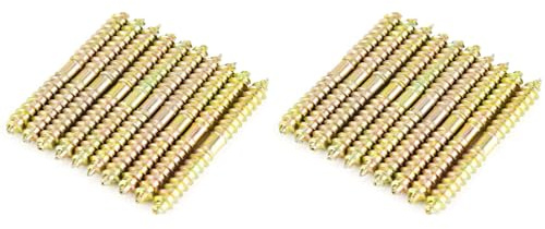 Viti per Tasselli a Doppia Estremità 6x60 mm, Viti per Legno per Mobili e Progetti di Lavorazione del Legno - Confezione da 20 Pezzi