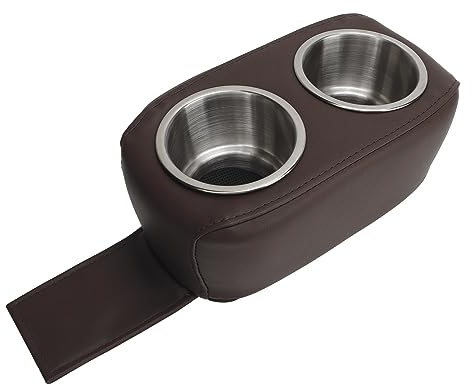 Brilluxa Portavasos para Barco, Soporte de Bebidas Portátil, Acero Inoxidable, Compatible con RV, Yate, Barco, Coche (Marrón)