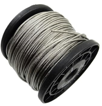 OZXJW 50 m 0,5 mm–3 mm PVC-beschichtetes, Flexibles Stahldrahtseil, weiches Kabel, transparente Wäscheleine aus 304SS(2mm)