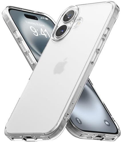 Ringke Fusion [Anti-Fingerprint] Compatible with iPhone 16 Plus Case, Frosted Hard PC Anti-Scratch Back Shockproof TPU Bumper Protective Phone Cover - Matte Clear