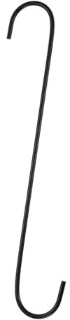 sourcing map Long S Hooks 12 Inch Extra Long Metal S-Shaped Hanging Hooks High Manganese Steel S Hanger Storage Organizing Tool for Kitchen Garden Bathroom Garage Closet, Black