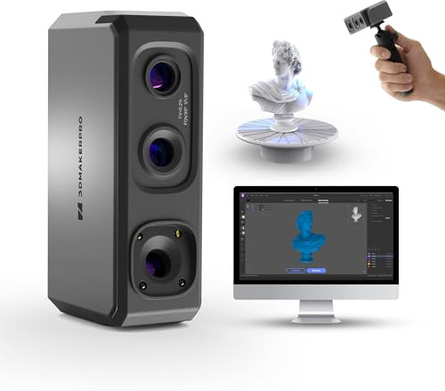 3DMakerpro Seal Lite Set 3D Scanner für 3D Drucker, 0,02mm & Blaulicht LED | 3D-Scanner Set mit Drehtisch & Stativ, ideal für Objekte von 10-300 mm, STL/OBJ Export, kompatibel mit Windows & macOS