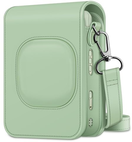 FINTIE Tasche für Fujifilm Instax Mini LiPlay hybrid Sofortbildkamera | Premium Schutzhülle Reise Kameratasche Hülle Abdeckung mit abnehmbaren Riemen, (Agavengrün)