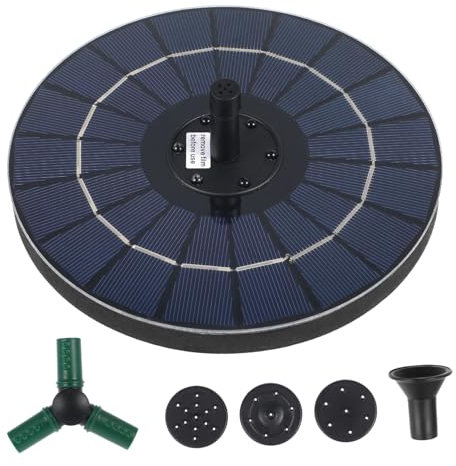 Happyyami Einstellbarer Solarbrunnen Mit Bunten RGB-lichtern, Solarbetriebene Wasserpumpe Mit Akku Für Garten, Teich Und Vogelbad, 18 cm Durchmesser, 4w, Mit Beleuchtung