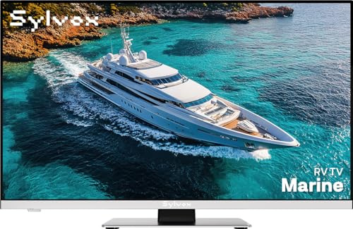 SYLVOX Téléviseur intelligent 12 V, 55,9 cm avec lecteur DVD | Full HD 1080p, grand angle de vision, accordeur ATSC, HDMI et USB, alimentation CA/CC pour camping-car, bateau, yacht, maison de plage ou