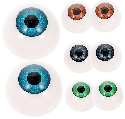 STOBOK 8pcs Fake Doll Eyeballs Halloween Giant Googly Eyes Solar Eyeballs Puppet Doll Bear Eyeballs Doll Accessory Glitter Fake Eye Hollow Eyeball Mask Props Doll Eyes Plastic