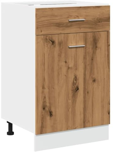 HETFTJN Barschrank Küchenunterschrank Küchenschränke Vorratsschrank - Schubunterschrank Artisan-Eiche 50x46x81,5 cm Holzwerkstoff für Küche Esszimmer Wohnzimmer Badezimmer