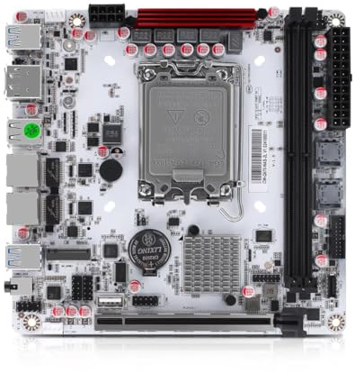 MNBOXCONET Q670 Carte mère NAS 8 baies LGA 1700, PCIe5.0 x16 slot Mini ITX Carte mère avec 8 × SATA3.0, 3 × M.2 NVMe DIY Board Dual DDR5 Barebone, USB C 20 Gbit/s, HD2.0+DP1.4 4K Display