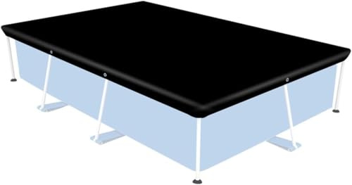 Zhanhai 210D Oxford Fabric Rectangular Swimming Pool Cover,Waterproof Dustproof Cover for Above Ground Pools,Garden Pool Protection Black (300x201cm)