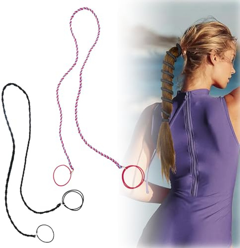 YALiya 2 stycken rip slips hårband, elastiskt hårsnodd, original för kvinnor, mild scrunchies för sport, stabil hästsvans för långt lockigt hår, för surfing, segling, vindsurfing, etc
