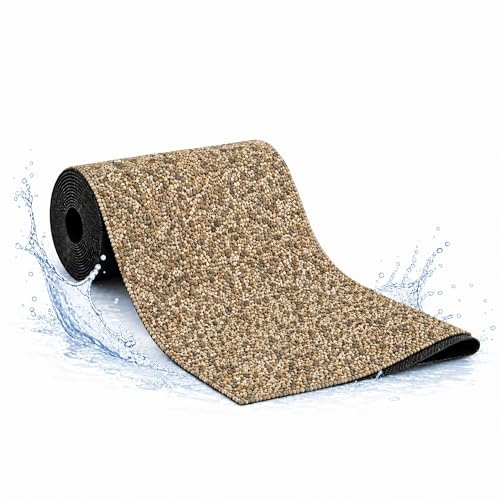VIALIA Steinfolie Sandfarben für Teichrand & Bachlauf, 1 m x 5 m | Stärke 0,5 cm, kiesbeschichtet für natürliche Teichumrandung, witterungsbeständig, Teichfolie in Steinoptik