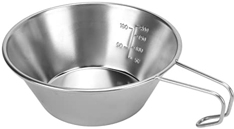Campingmugg i rostfritt stål, bärbar stapelbar mugg med skål och handtag, 11 oz för utomhusaktiviteter, camping, vandring, backpacking
