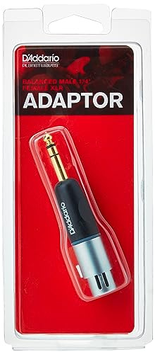 D'Addario Accessories PW-P047AA ¼” Male Balanced to XLR Female Adapter – Adapt a Balanced Signal from XLR to ¼” TRS or Vice Versa – Premium Quality Components for Maximum Power and Signal Transfer