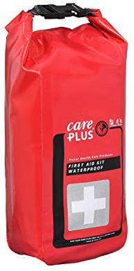 Care Plus Trousse de Secours Étanche, 1 ou 2 Personnes, Pour les Activités en Plein Air et Sportives, 72 Articles , Rouge