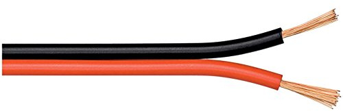 Goobay 15086 Lautsprecherkabel 2x0,5mm² Kupfer Litze / Boxenkabel Audio Kabel Meterware / Speaker Cable Kupferkabel Rot Schwarz / Subwoofer Kabel 100m