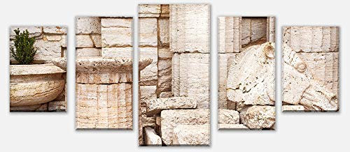 wandmotiv24 Leinwandbild alte griechische säulen Variante 2-180 x 100cm Bilder auf Leinwand, Wandbild M0825