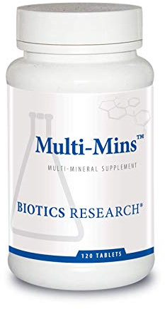 Biotics Research Multi-Mins (Potent Mineral Combination) Bioavailable Multi Mineral Supplement with Mineral Chelates and Whole Food Trace Minerals. Magnesium, Chromium, Iodine (120 Tablets)