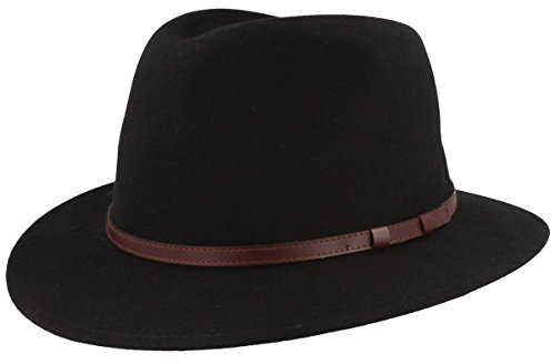 Breiter Outdoor Filzhut, Trekkinghut Wasserabweisend, Faltbar, Ledergarnitur, Damen und Herren