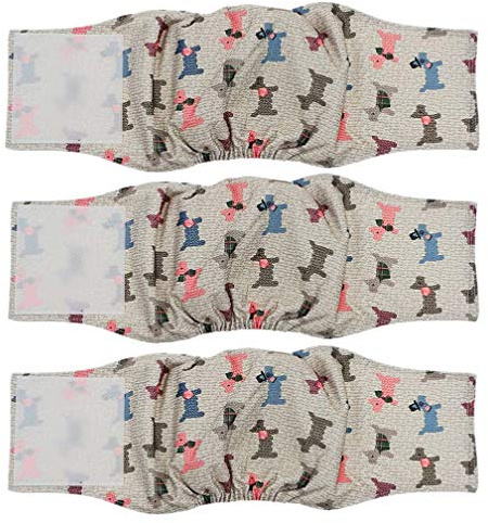 Amaliy Wiederverwendbare Hundewindeln für Rüde (3 Stück) - Haltbare & Waschbare Windeln für Hunde, Welpen, Haustiere (M(Taille: 34-44cm))