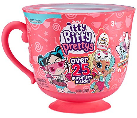 Itty Bitty Prettys 37290 Party Series 1 Big Tea Cup - Juego de Taburete, diseño de Unicornio, Color Naranja