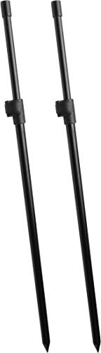 Storfisk fishing & more 2er Set Teleskop-Bank Sticks aus Aluminium mit englischem Gewinde, höhenverstellbar, schwarz, Länge:60-100 cm, Typ:Schnellverschluss/Normale Spitze