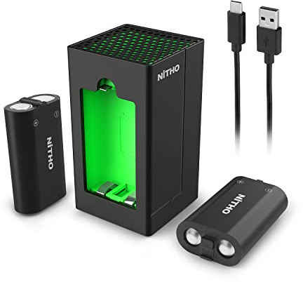 NiTHO Rechargeable Battery Packs with Charge for Xbox One/Xbox Series X|S Wireless Controller, Battery Charger Kit with LED Indicator and Type-C Charging Cable for XboxOne S|X/Elite Controllers