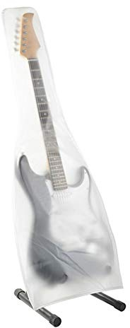 briskay Custodia antipolvere per chitarra, anti-polvere, per chitarra elettrica, acustica e folk, lavabile, trasparente e argentata
