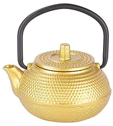 Pequeña Tetera japonesas, tetera japonesa del té del oro, mini teteras del arrabio Hervidor de hojas sueltas de 50ml con la manija para decoración del hogar regalo amante del té