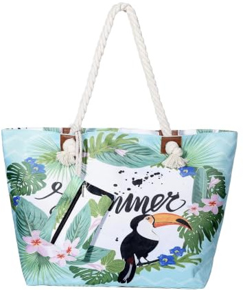 MASADA Badetasche XXL Familie Strandtasche Damen Beach bag groß mit Reißverschluss - Summer