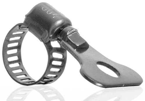 YoiYee 8-12mm Hose Clamp, 304 Stainless Steel Adjustable Pipe Clip with Thumbscrew, Butterfly Type Metal Worm Drive Ducting Strap for Securing Gas/Fuel Line, Pack of 4