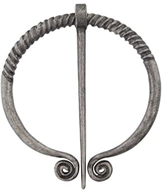 Generic Vintage Viking Brosche Kaminsims Pin Schal Schal Schnalle Verschluss Pin Brosche Medieval Penannular Brosche Horn Abzeichen Schmuck für Kostüm Zubehör Silber