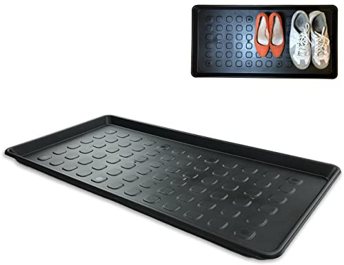 1 STK. | XXL Schuhabtropfschale 76x38x3 cm | Schuhmatte Ablage Schuhablage mit erhöhtem Rand Set Abtropfschale große Schuhunterlage Napfunterlage