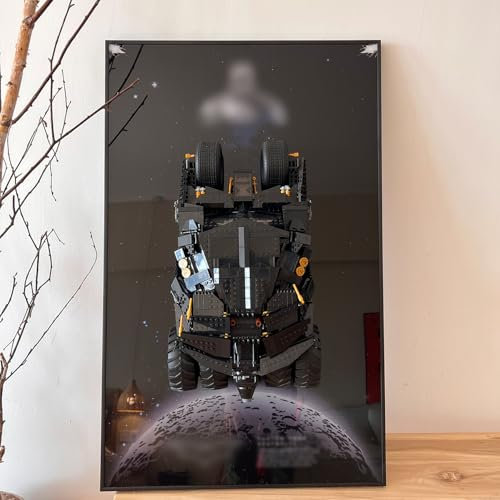 iLuane Tableau mural pour Lego DC Batman Batmobile Tumbler 76240 Voiture emblématique de collection pour blocs de construction, cadeaux pour les amateurs de Lego (panneau mural uniquement)