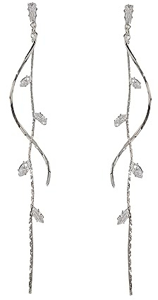 Crystal Drop Earrings,Zirconia Rhinestone Dangling Earrings for Women Prom Party Jewelry Gifts， Dangle Fashion Jewelry Crystal Earrings for Women (Silver)