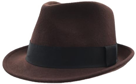 Decentron Herren Wollfilz Wintermütze Kurze Krempe Fedora Hut
