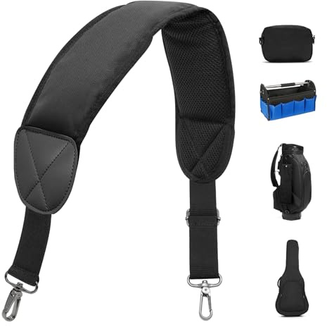 barudan golf Bag Strap Replacement Universal Single Shoulder Strap fits for All Brand Golf Bags (Black)
