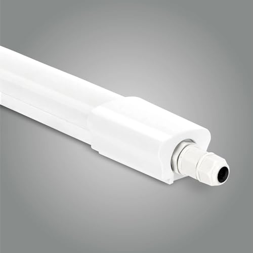 LED Universum Feuchtraumleuchte 120cm 38W 4560lm neutralweiß 4000K - IP65 - verknüpfbar - Kellerleuchte Nassraumleuchte Feuchtraum-Wannenleuchte mit Steck-Klemmen L1270xB46xH34mm
