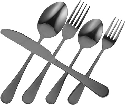 ABOOFAN 1 Jeu ensemble de cinq pièces couteau fourchette cuillère cuillères en métal service d'ustensiles en acier inoxydable lot de couvert pas cher couvert cuisine couverts réutilisables