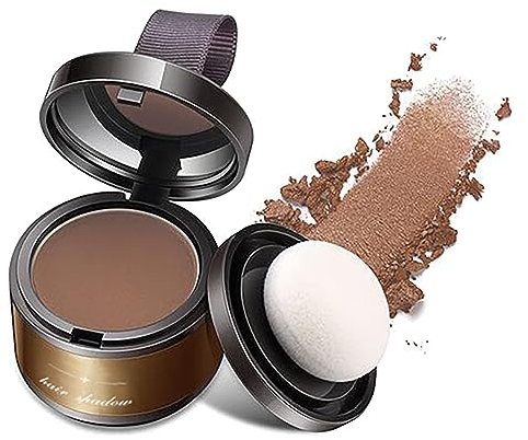 Ansatzpuder für Männer und Frauen - Haaransatz Puder Haarverdichtung - Haaransatz Kaschieren Graue Haare - Abdecken Lang anhaltend Wasserdicht Wurzel verdecken sofort Farbfüller (BRAUN)