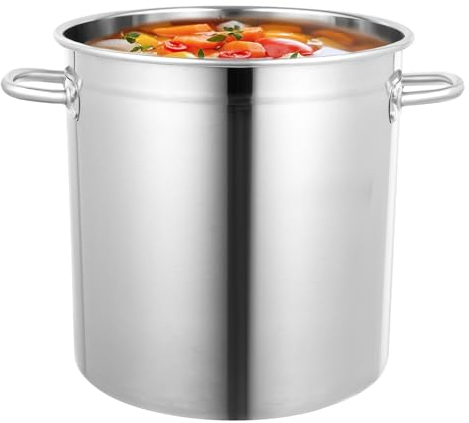 Marmite en acier inoxydable avec couvercle - 35 l - Grande casserole de camping - Marmite à goulasch - 35 l