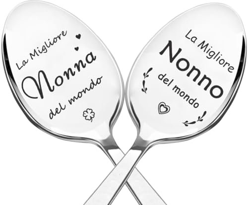 Cuillères à café gravées, Meilleure grand-mère au monde, Meilleur grand-père au monde, Cuillères à thé en acier inoxydable, Cadeaux pour grand-père, grand-père, cadeau d'anniversaire, cadeau de fête