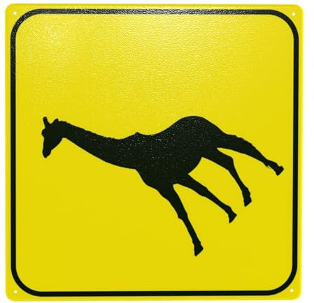 Giraffe Crossing Sign Warnschild, 30cm x 30cm Sicherheitsschilder aus Metall, Schilder für Innen- und Außenwanddekoration Sicherheitszeichen